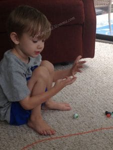 playing marbles counting