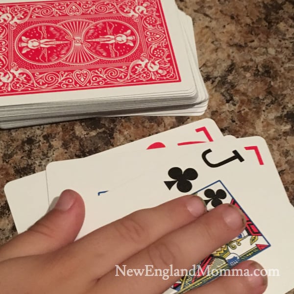 Pick up a deck of cards and play any of these 6 games with your kids. Sure to be a hit! SlapJack is always a favorite.